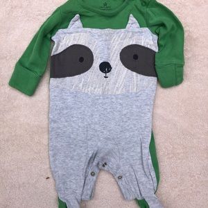 Raccoon Next Baby Footed Onesie